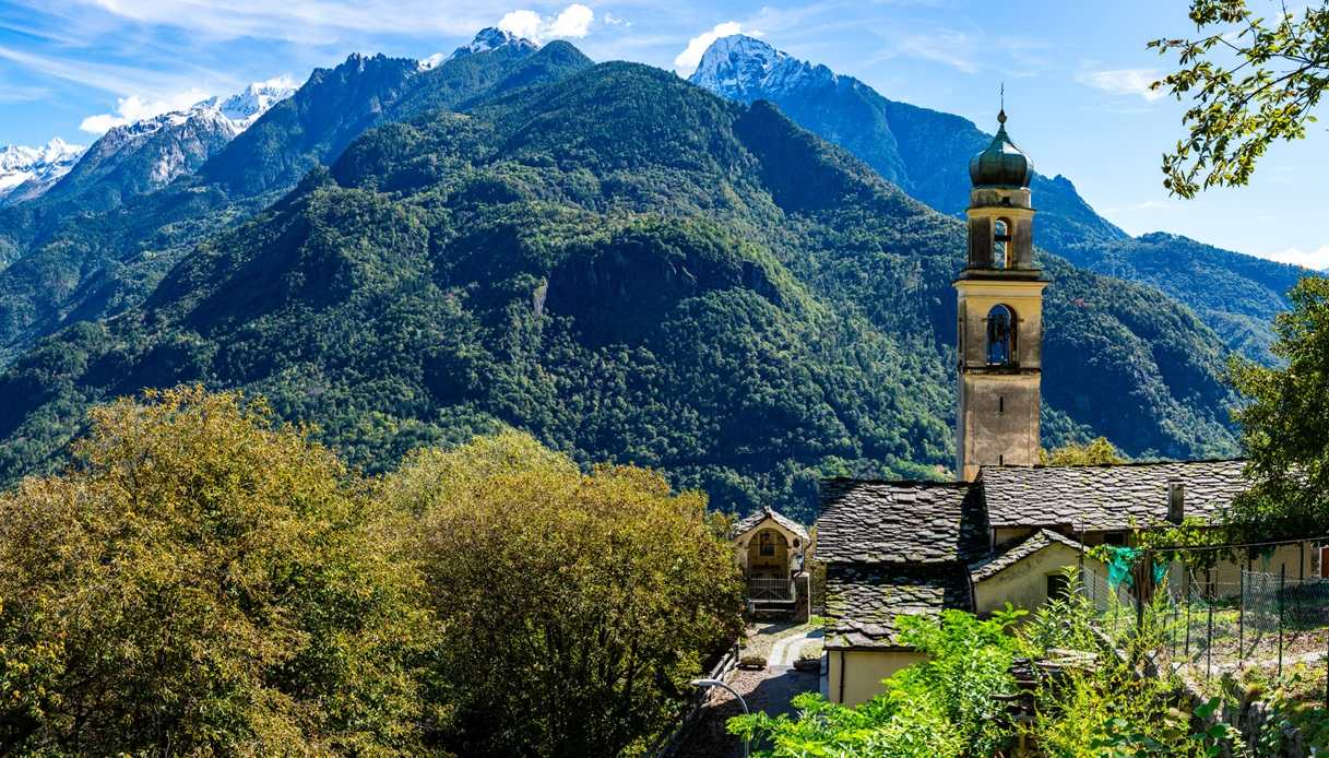 Il panorama su Chiavenna