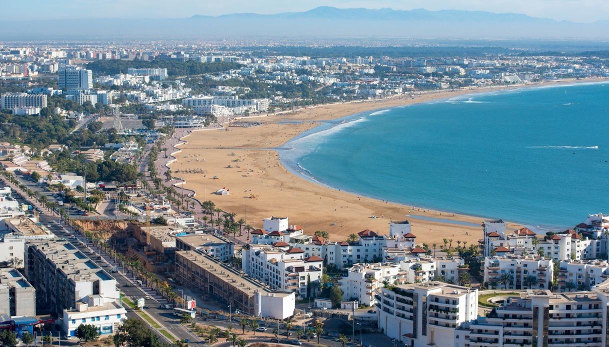 Spiaggia di Agadir dall'alto