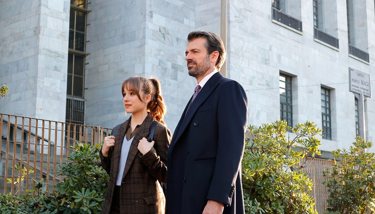 Una scena di "Avvocato Ligas" davanti al Tribunale di Milano