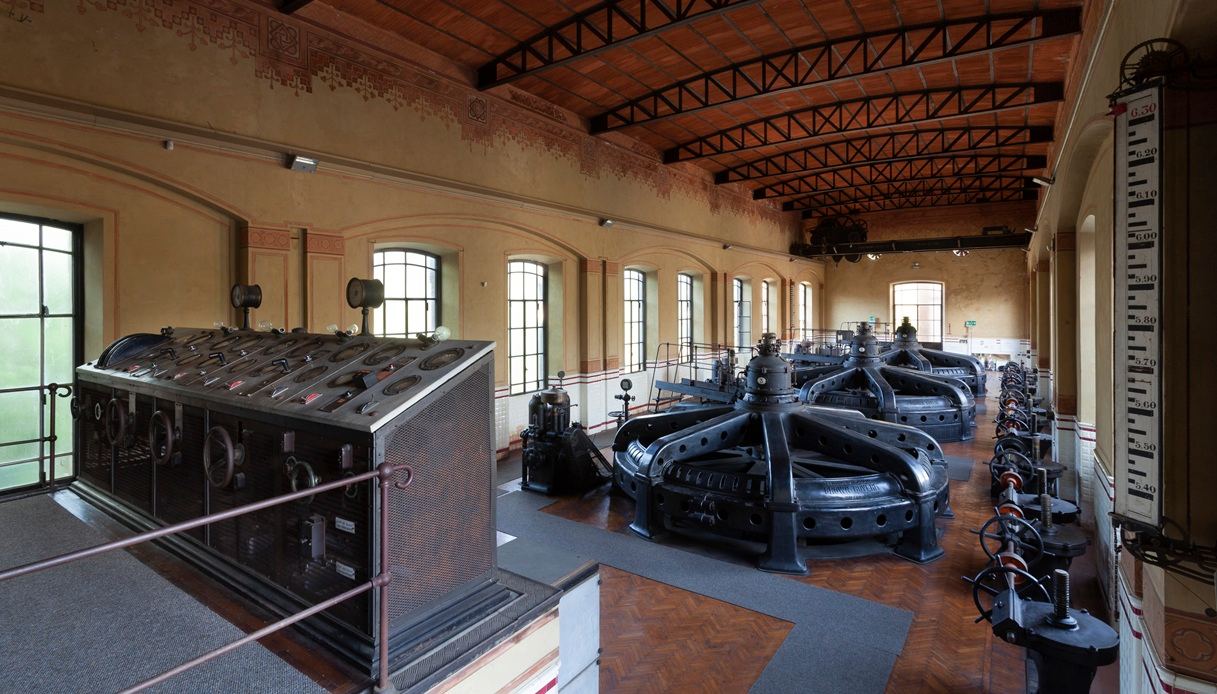 Gli interni della centrale idroelettrica di Crespi d'Adda