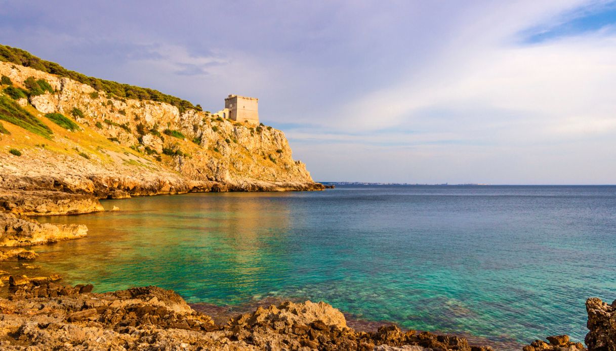 Veduta della spiaggia di Porto Selvaggio, Nard&ograve;, Puglia