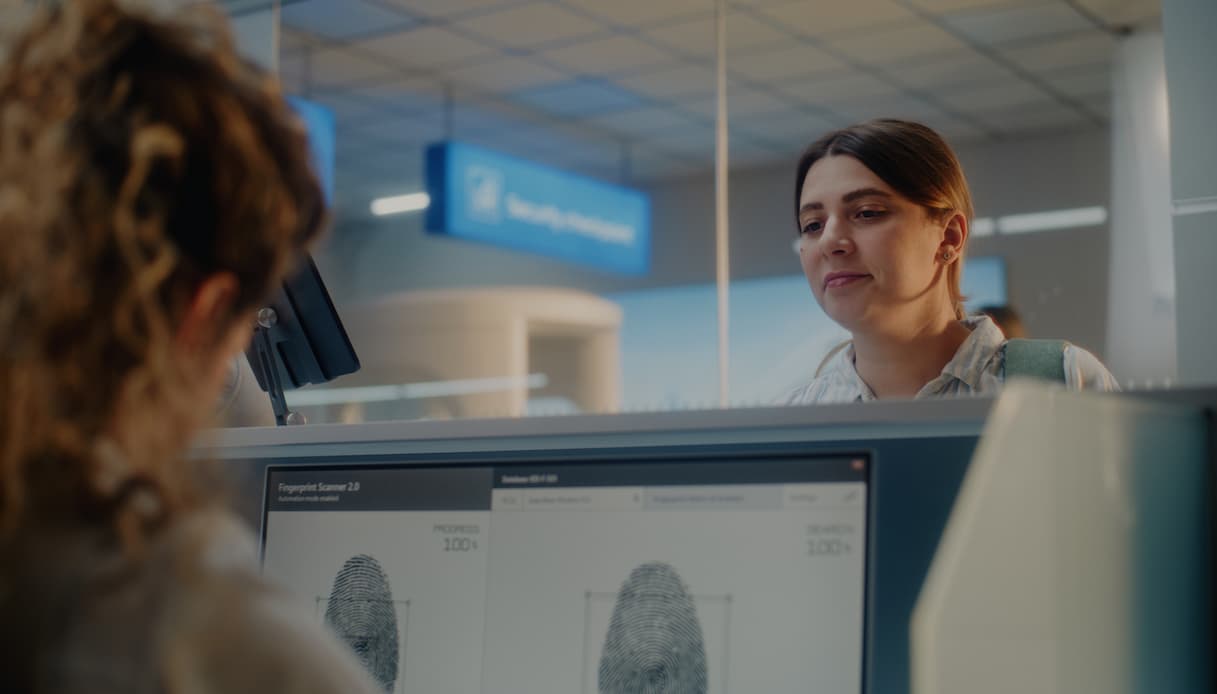 Controlli biometrici, aeroporto