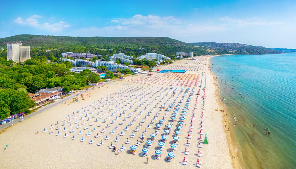 Veduta aerea della costa di Albena, Bulgaria