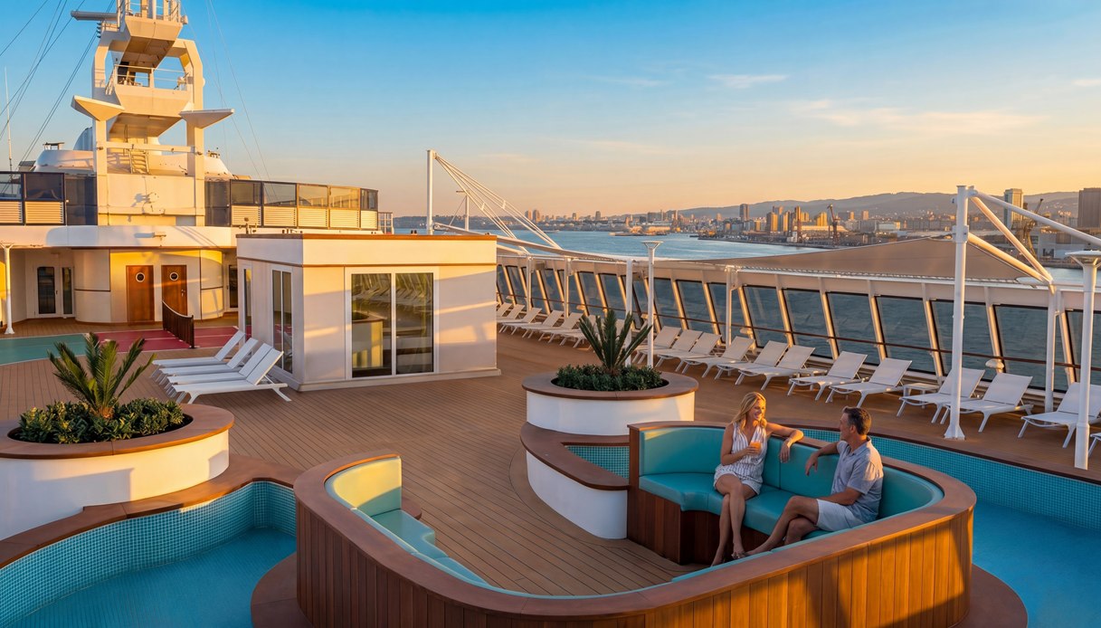 Piscina e sport sulla nave Odyssey