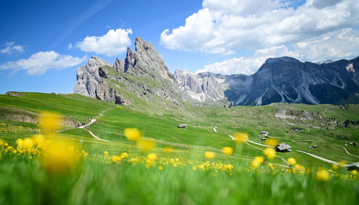 Sentiero escursionistico che porta alle vette del Seceda, Alto Adige