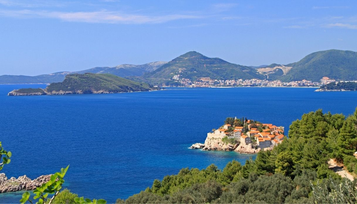 Isola di Sveti Stefan, foto panoramica