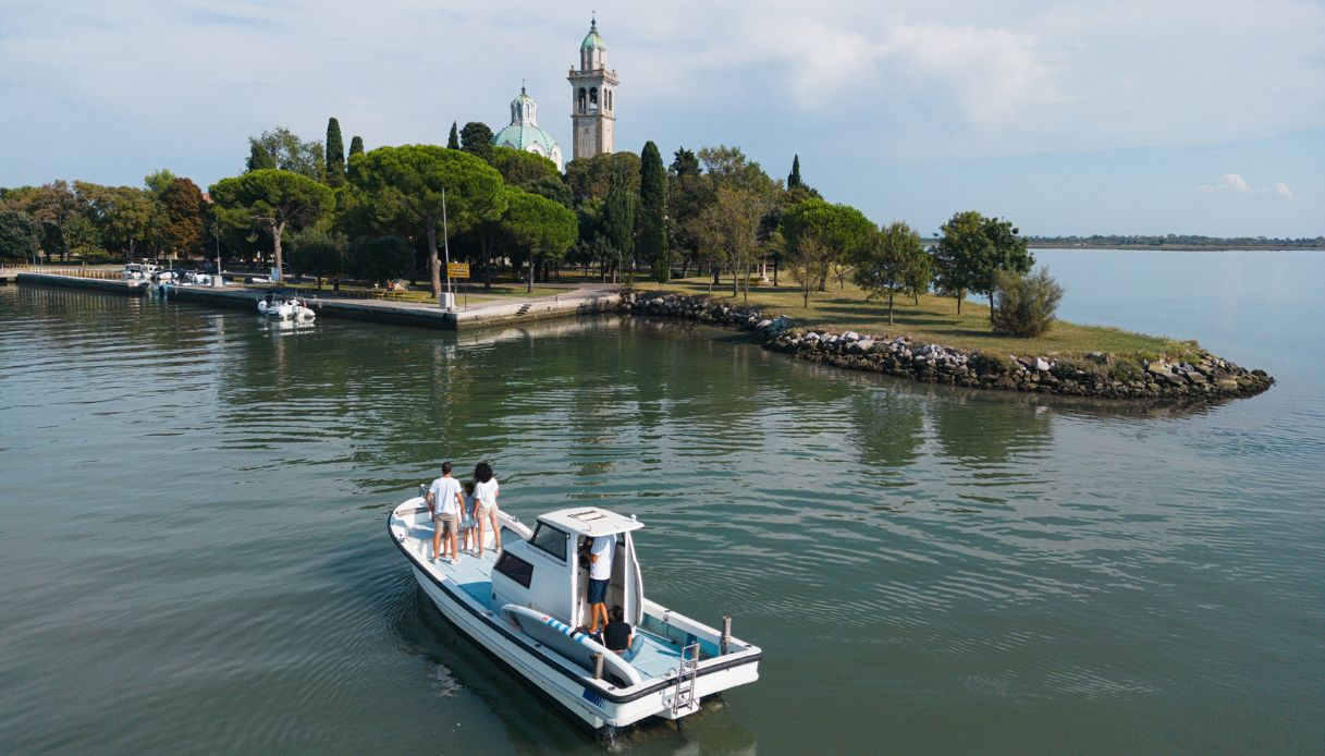 Veduta della laguna di Grado in barca, Friuli Venezia Giulia