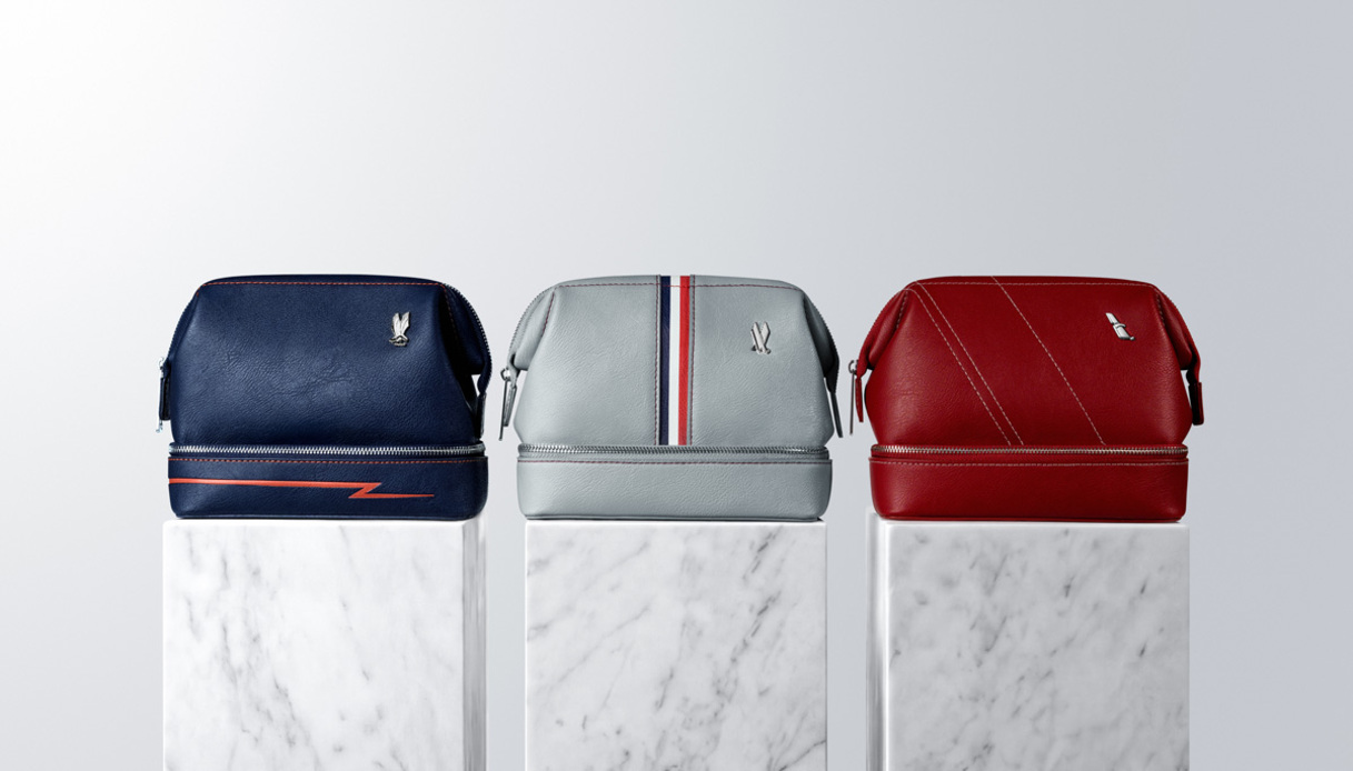 i 3 nuovi modelli dell'Amenity Kit dell'American Airlines