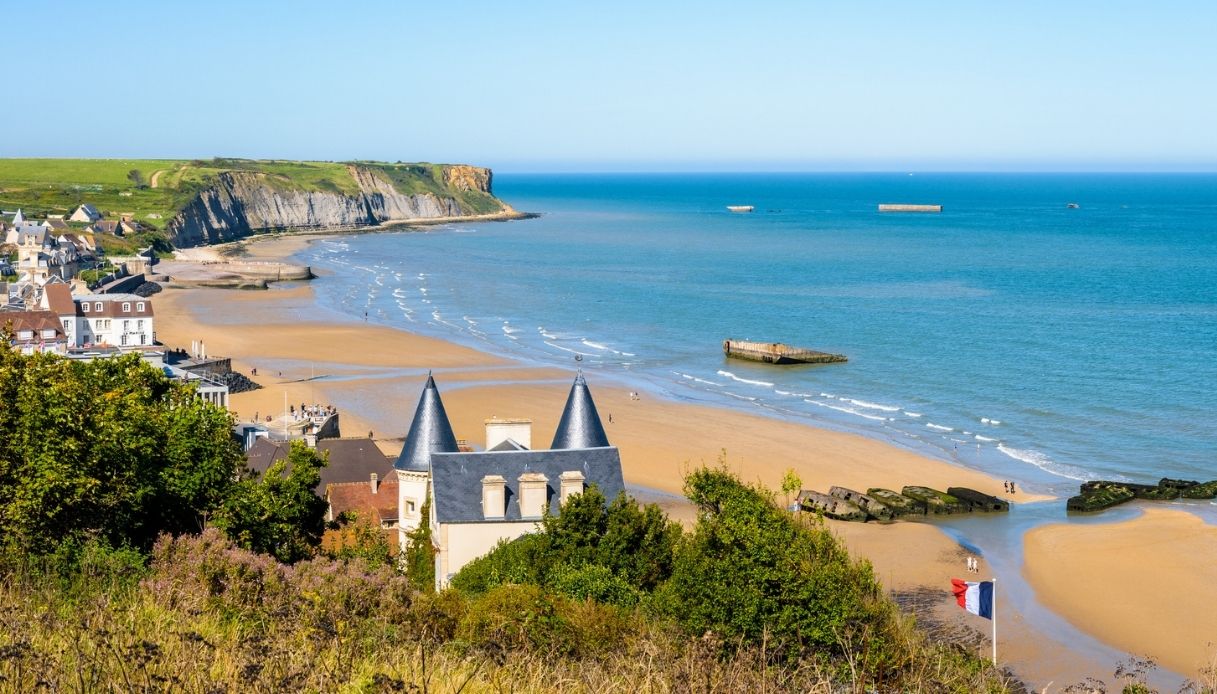Spiaggia di Arromanches e Cap Manvieux in Normandia