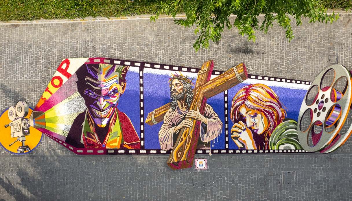 L'opera vincitrice nelle Infiorate di Spello 2025