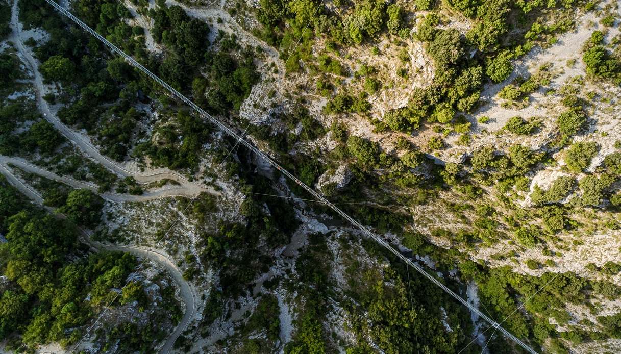 Il ponte tra i due Parchi visto dall'alto