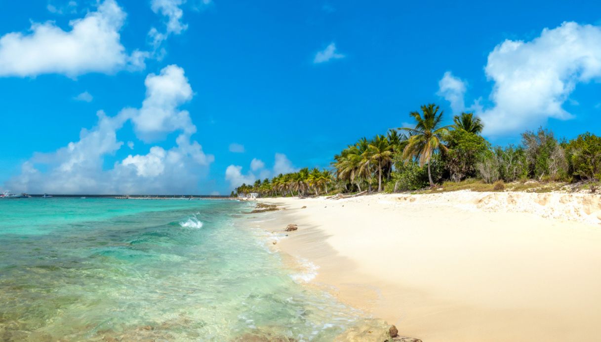 Vista panoramica delle spiagge incontaminate dell'isola di Catalina, Repubblica Dominicana