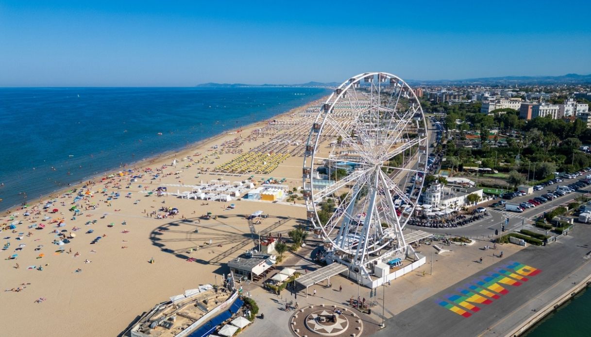 Spiaggia di Rimini dall'alto