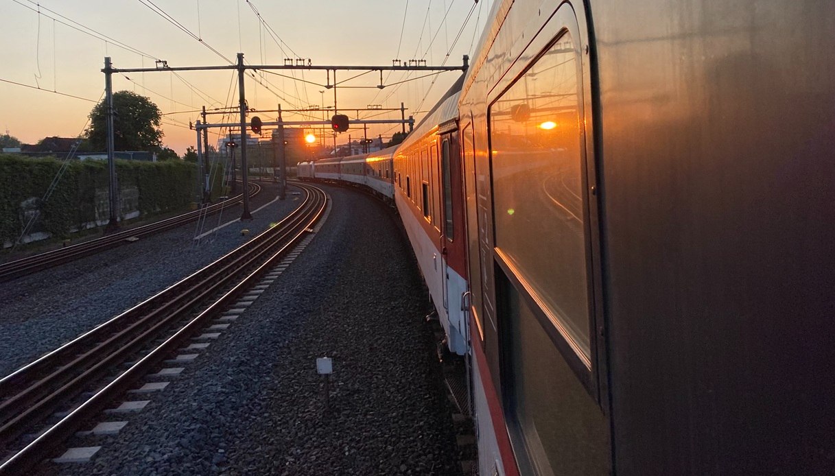 Tramonto a bordo dell'European Sleeper