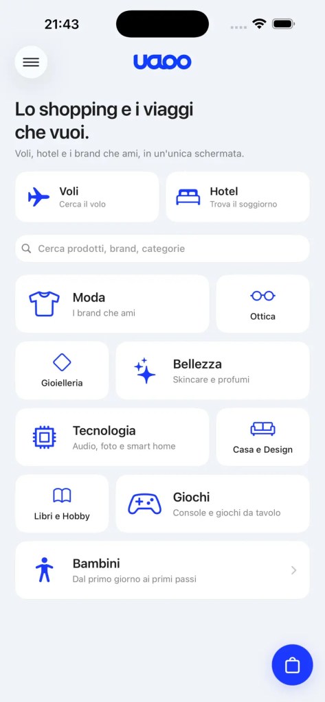 schermata app uaoo