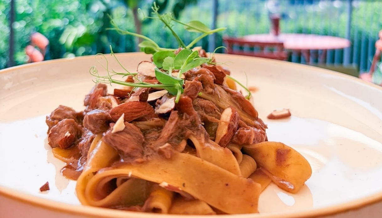 Piatto di tagliatelle nella zona del Prosecco