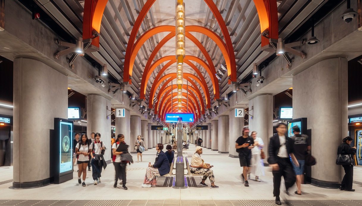 Interni della Town Hall Station di Melbourne
