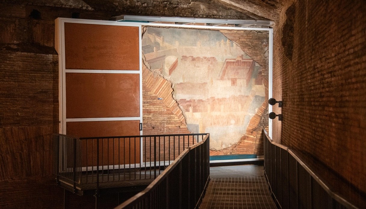Gli interni ora visitabili delle Terme di Traiano