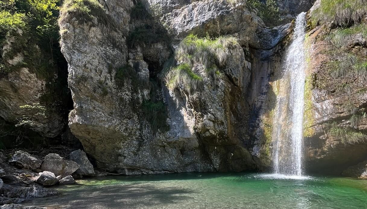 La Cascata Pisulat, vicino Palcoda e Tamar, in Friuli