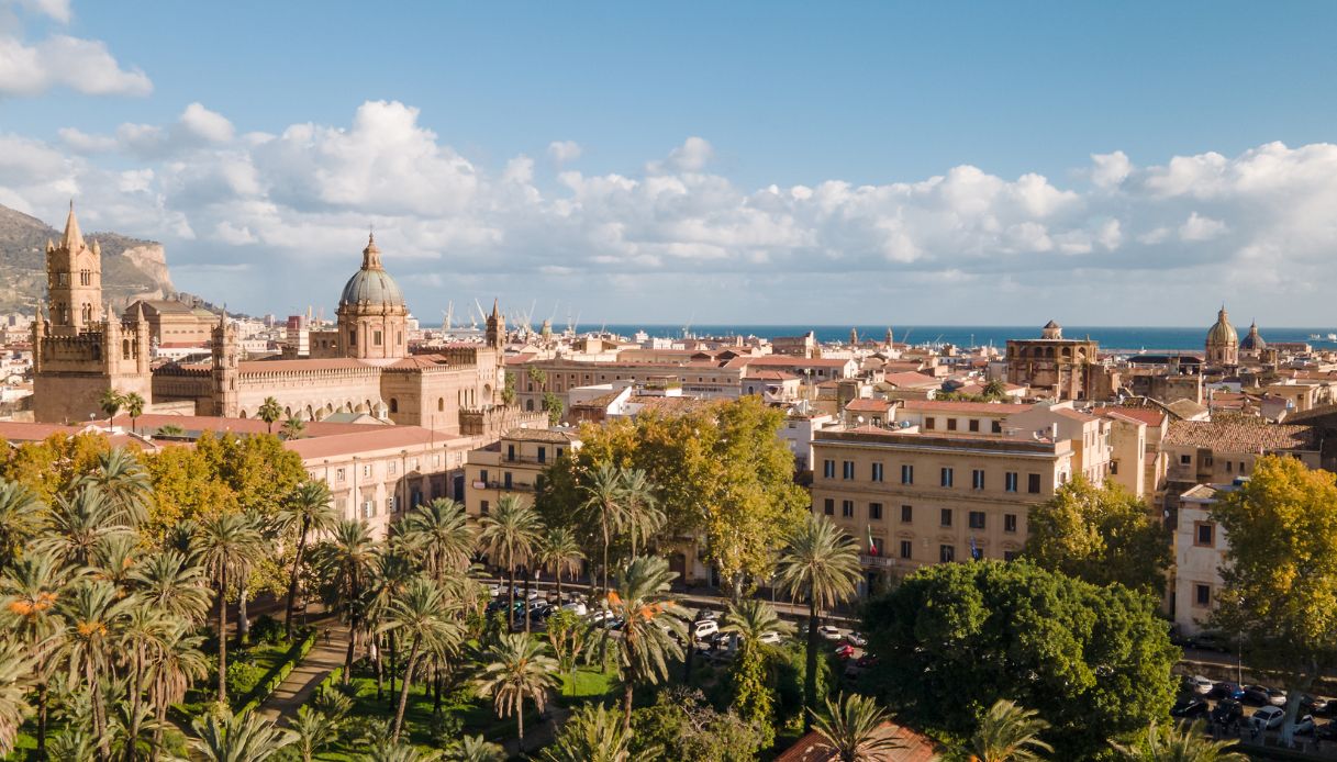 Veduta aerea di Palermo, Sicilia