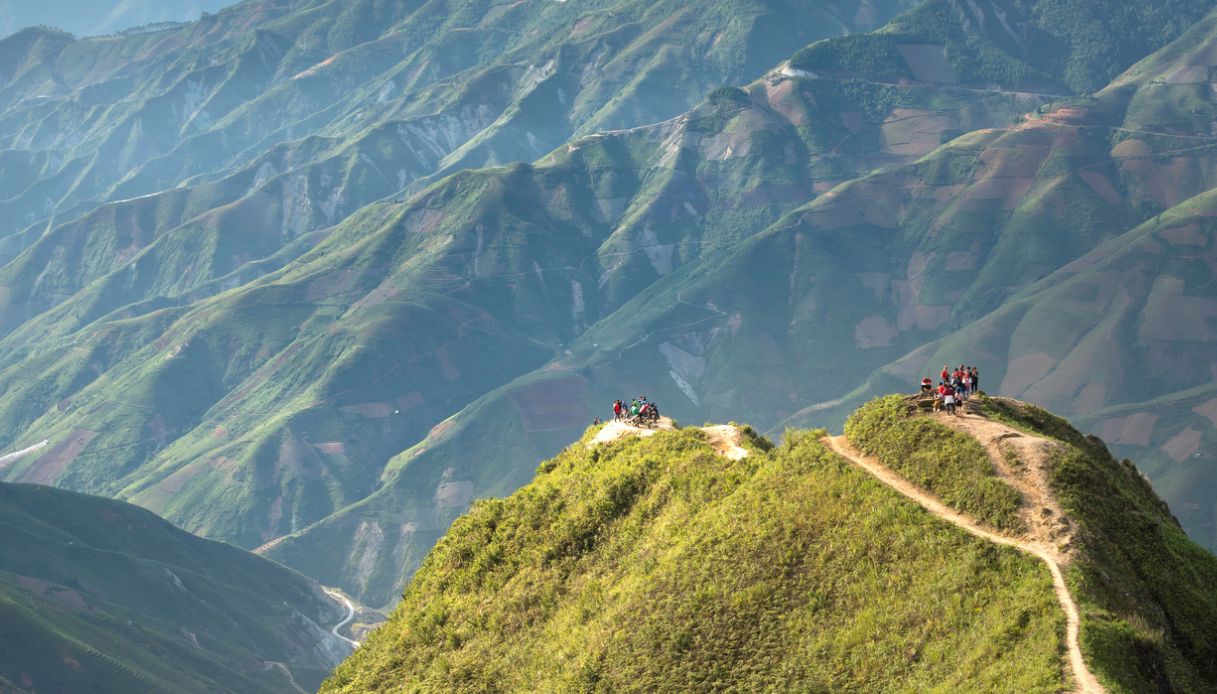 Maestoso scenario del monte Ta Xua nella provincia di Son La, Vietnam