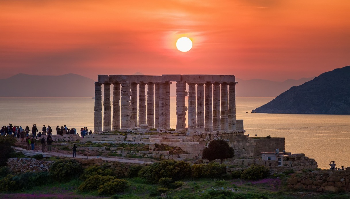 Tempio di Poseidone al tramonto